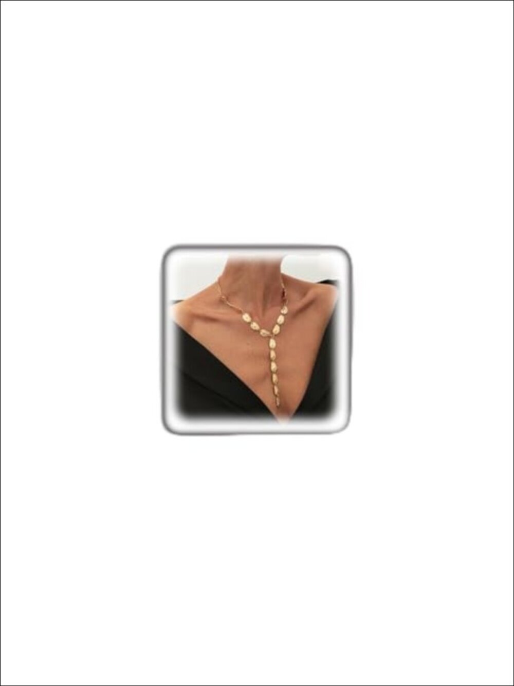 Hammered Y Lariat Necklace Boho Matte Statement Women